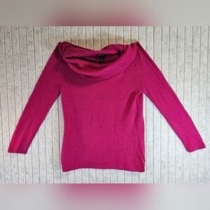 Spense Pink Cowl Neck Sweater Medium Angora Blend Long Sleeve Pullover